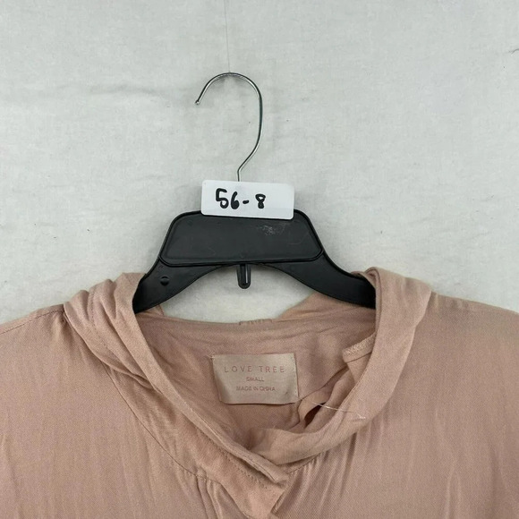 Love Tree Jacket Women's Sz Small Pink Snap Front Chest Pocket Hooded Drawstring - Picture 12 of 12